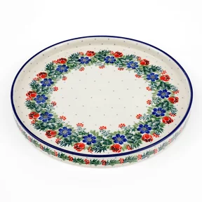 Talerz płytki z wysokim rantem E93 25,5 cm <br> 1535X Czerwony wianuszek